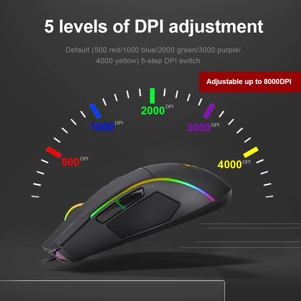 Lonewolf G105 RGB USB Wired Gaming Mouse 