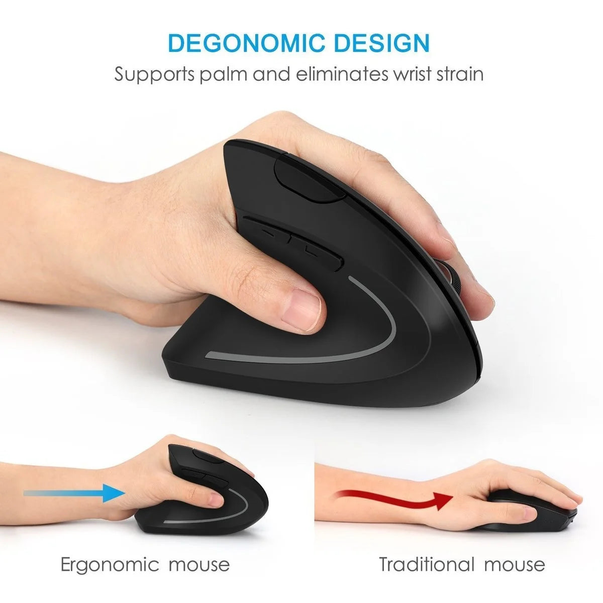 Ergonomic Vertical Mouse 2.4G Wireless Right or Left