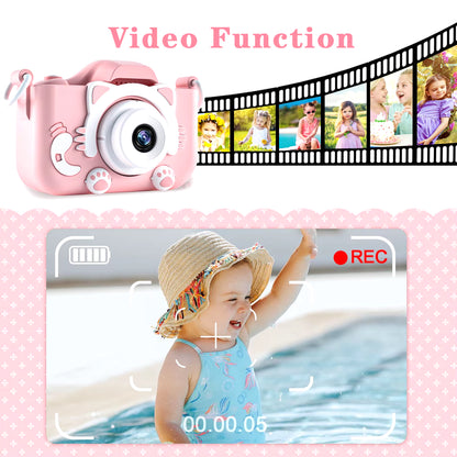 Cute Cat Children Cameras with Silicone Cases