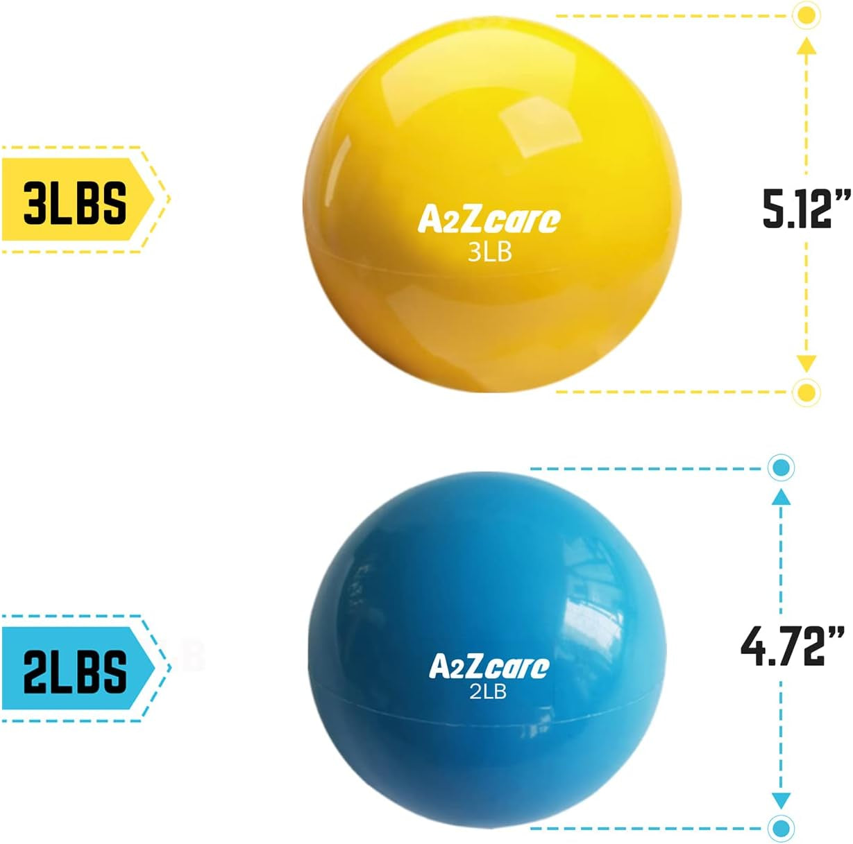Toning Ball - Weighted Toning Exercise Ball - Soft Weighted Medicine Ball for Pilates, Yoga, Physical Therapy and Fitness