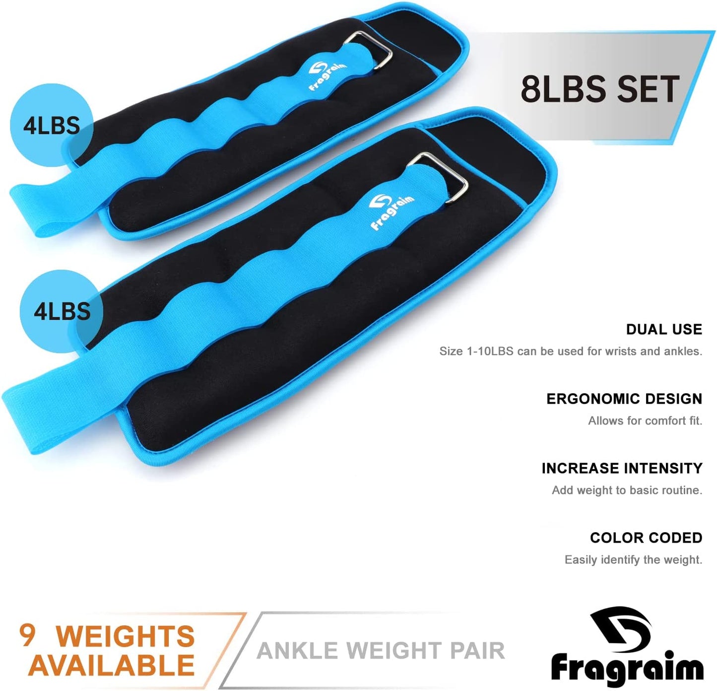 Adjustable Ankle Weights for All Ages - 1 to 20 lbs - Strength Training for Jogging, Gymnastics, Aerobics, and Physical Therapy