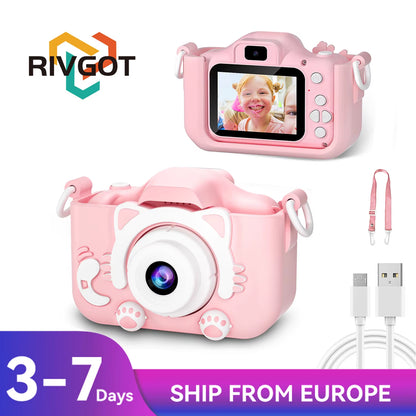 Cute Cat Children Cameras with Silicone Cases