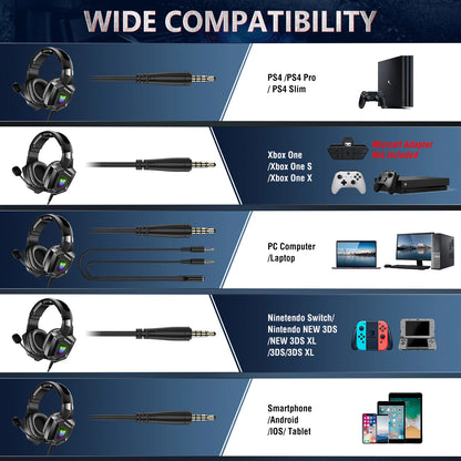 K8 Gaming Headphones Xbox, PC, PS5