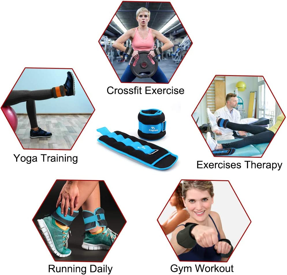Adjustable Ankle Weights for All Ages - 1 to 20 lbs - Strength Training for Jogging, Gymnastics, Aerobics, and Physical Therapy