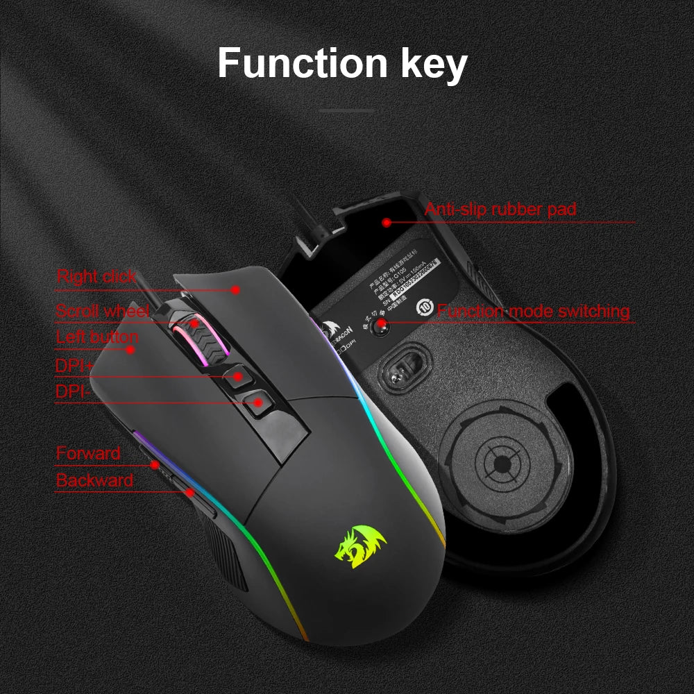 Lonewolf G105 RGB USB Wired Gaming Mouse 