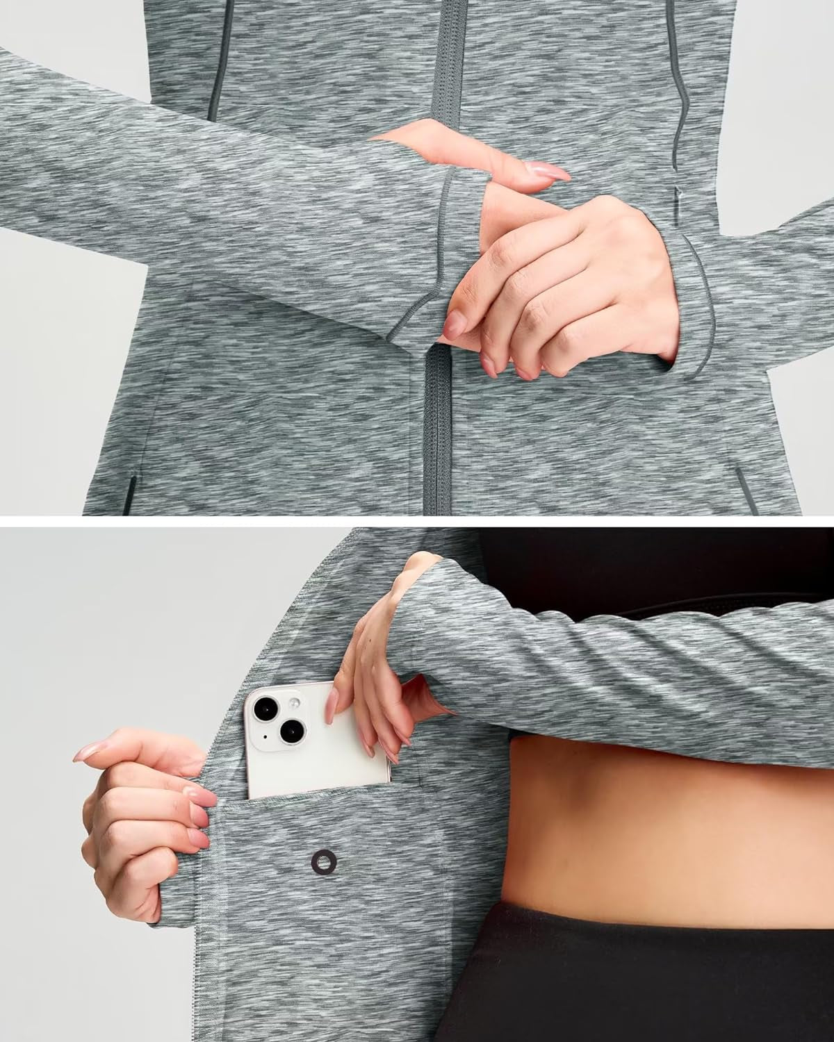 Women's Full Zip Athletic Running Jacket - Workout and Yoga Top