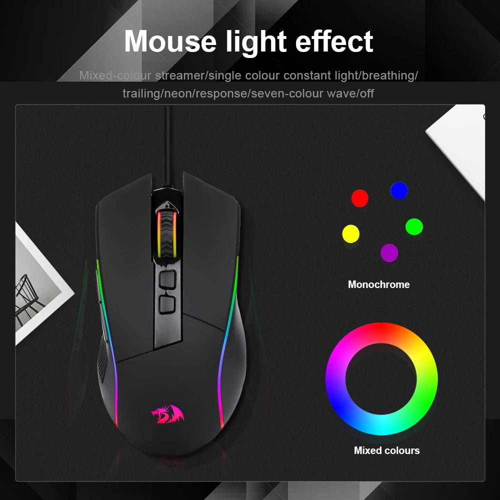 Lonewolf G105 RGB USB Wired Gaming Mouse 