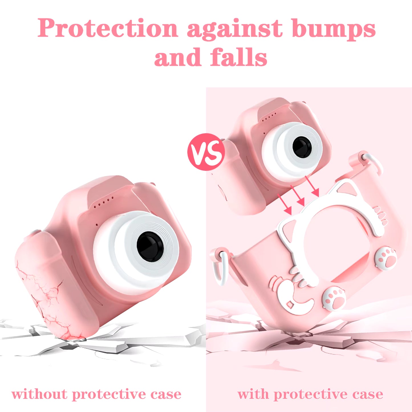 Cute Cat Children Cameras with Silicone Cases