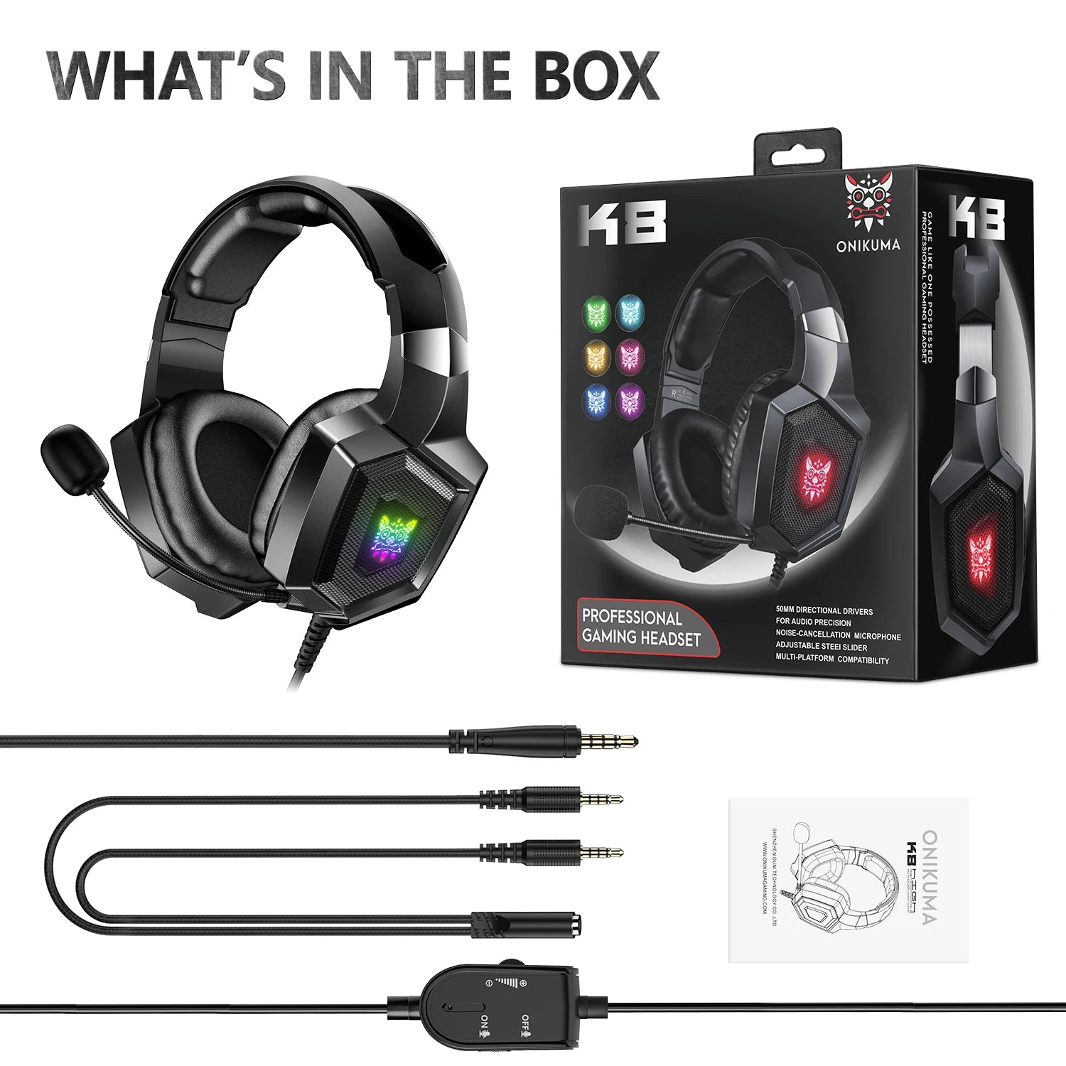 K8 Gaming Headphones Xbox, PC, PS5
