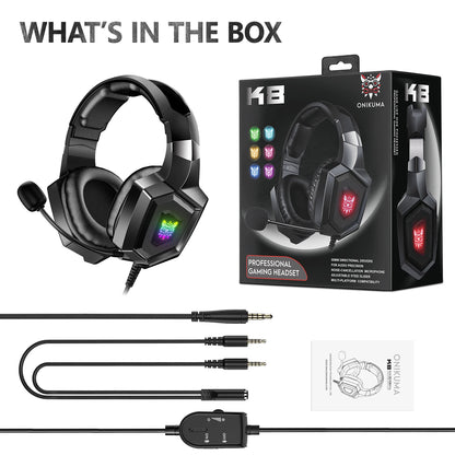 K8 Gaming Headphones Xbox, PC, PS5