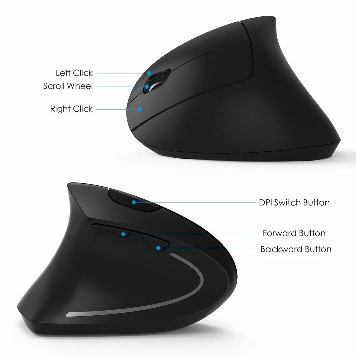 Ergonomic Vertical Mouse 2.4G Wireless Right or Left